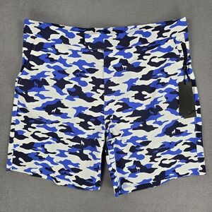 Greyson Swim Trunks Shorts Mens 38 Blue Camo Scape Wolf Print Quick Dry NWT